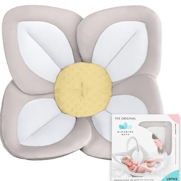 Blooming Bath‎ Lotus Baby Bath Seat Plush Minky Infant Bath Flower Mat Bath Tub - Picture 1 of 11